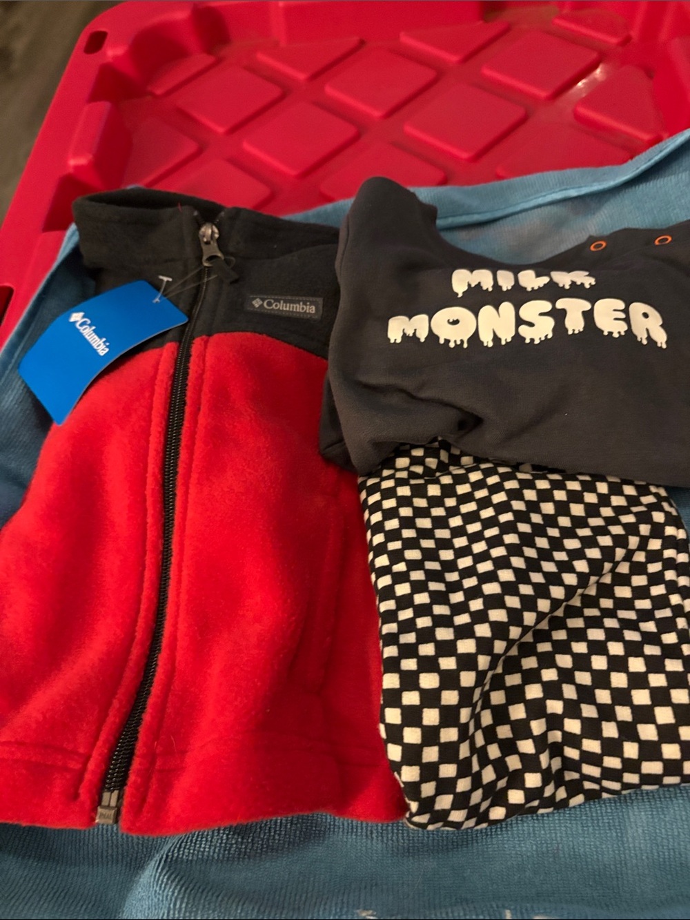 Columbia Red and Black Kids' Zip-Up Fleece Jacket